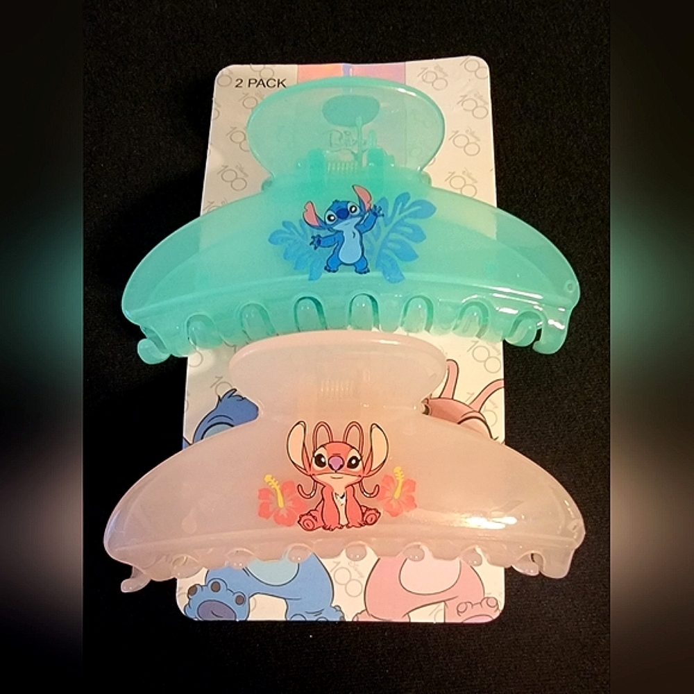 NWT Disney Lilo and Stitch Angel 2 Piece Claw Clips Duck Clips HAIR